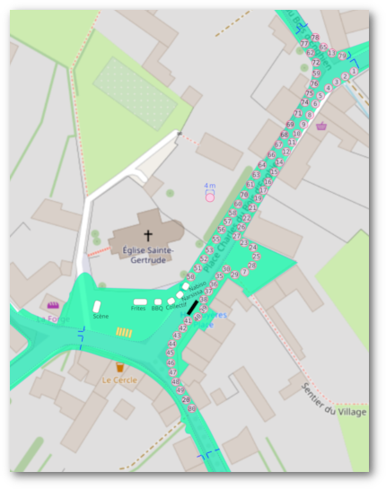 Le plan avec les emplacements numérotés